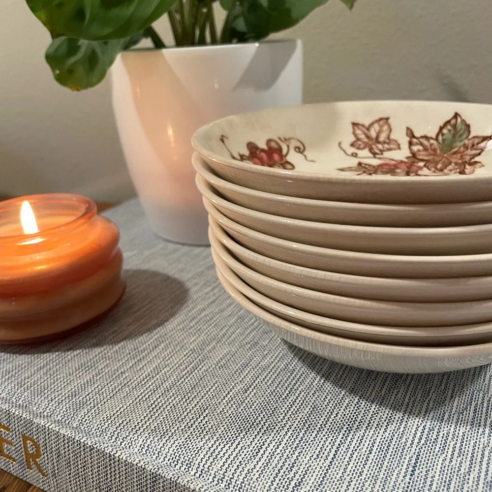 Vintage Harmony House “Fruit Arbor” Berry / Dessert Bowls – Set of 8, Japan (6”)